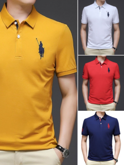 Polo Shirt For Man Summer New Men's Short Sleeved T-shirt Polo Shirt Lapel Embroidery Set Fashion Tide Summer Men's Top