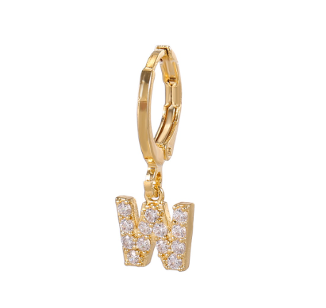 A-Z Letter Earrings Fashion Gold Plated Hoop Drop Earrings Diamond Stud Earrings Women's Jewelry W