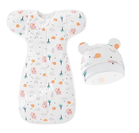 Muslim Swaddle Blanket Hat Set Swaddle Bedding Wrap Blanket Baby Swaddling Newborn Baby Swaddle D9