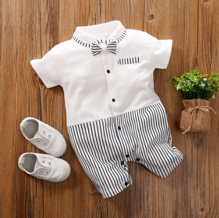 Baby Corp New Born Baby Clothes Kids Terno White White for Boys Tuxedo Gentlemen Romper