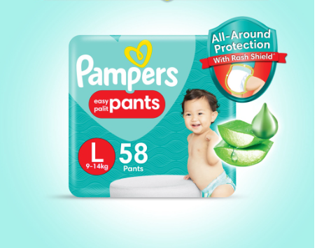 Pampers Baby Dry Pants Diapers Large 58s x 1 pack (58 pcs) - 9-14kg