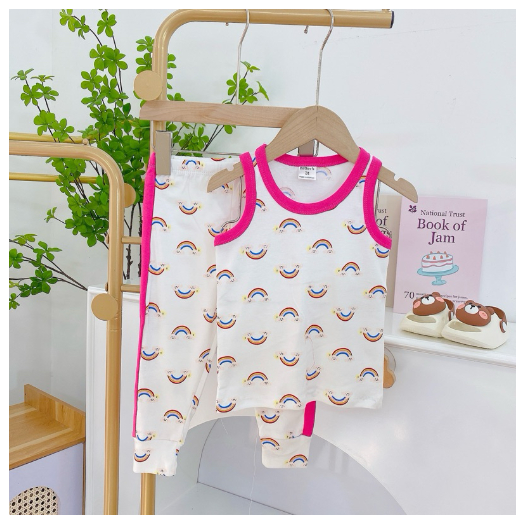 Mums Corner Baby Kids Girl Terno Sando and Pajama Girl Tank Top Pants Sleepwear Pantulog Pambahay C6