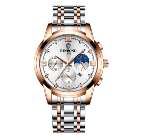 Binbond Waterproof Luminous Calendar Men's Watch Male Student Korean Version Fashion Genuine Leather Sports Quartz Watch Watch M1