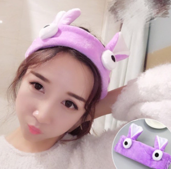 Korean Big Eyes Bunny Ear Turban Facial Washing Hair Turban Garterized Headband Hair Accesories