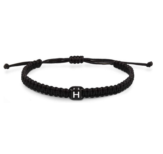26 Letter Initial Bracelets for Women Teen Girls Woven Rope Braided Graduation Mother's Day Gifts for Her Adjustable A-Z Jewelry H