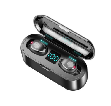 TZUZL F9 TWS Wireless Bluetooth Earbud Earphone 5.0 Touch 9D Stereo Waterproof LED Display with Mic