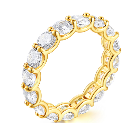 Vnox Cubic Zirconia Eternity Engagement Wedding Band Wedding Ring Anniversary Eternity Bands Rings