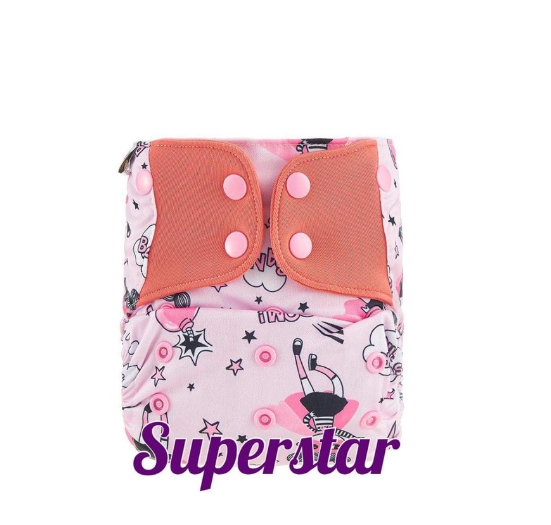 Booldeet Posh Cloth Diaper Newest Prints with 4-Layer Contoured Microfiber Insert S12