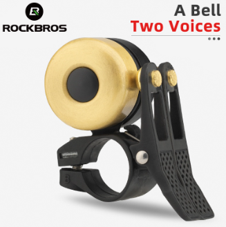ROCKBROS Bicycle Bell Handlebar Ultralight Copper Alloy Horn Classical 2 Voice Small Mini Portable Ring MTB Road Bike Accessories