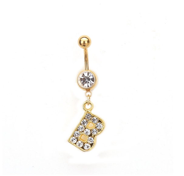 Body Piercing Drop Dangle Belly Button Rings Navel 26 Letter Ring Jewelry Sexy B