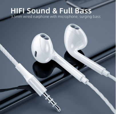 Essager S320 Stereo Bass Headphone In-Ear 3.5MM HiFi with MIC for Mobile Phones
