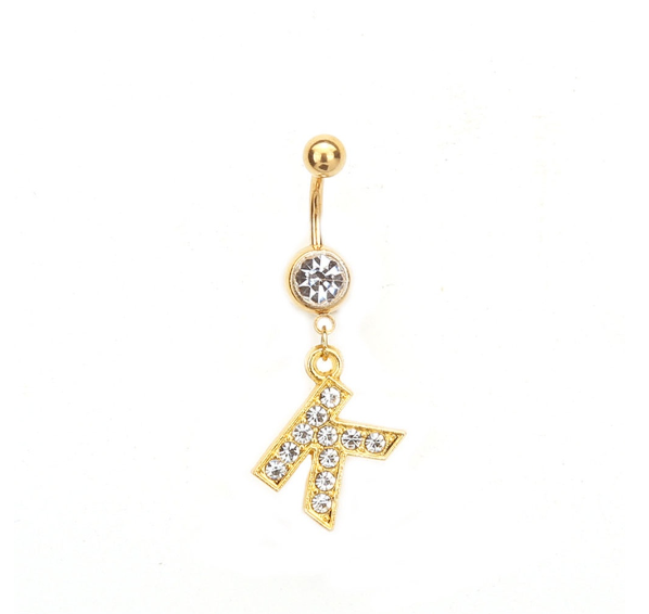 Body Piercing Drop Dangle Belly Button Rings Navel 26 Letter Ring Jewelry Sexy K