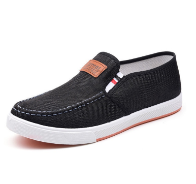 JY. Men's Low Cut White Denim Slip On Korean Loafers #M230 Standard Size