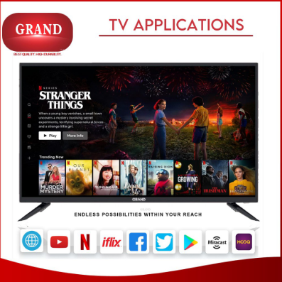 Free Wall Mount Grand 40" Smart LED TV with Tempered Glass Android 9.0