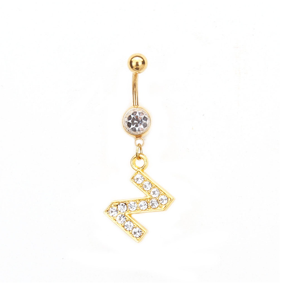 Body Piercing Drop Dangle Belly Button Rings Navel 26 Letter Ring Jewelry Sexy Z