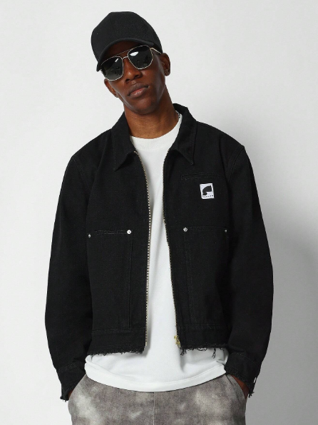 SUMWON Crop Fit Washed Jacket