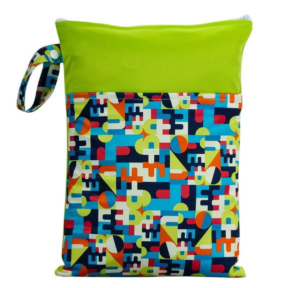 25x35cm Wet Dry Bags Double Pocket Zipper Wet Bag For Baby Cloth Diapers Washable Travel Bags Clothes with Two Zip Bag 0015
