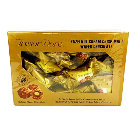 Tresor Dore Hazelnut Cream Crisp Malt Wafer Chocolate Belgian Flavor Chocolate 400g