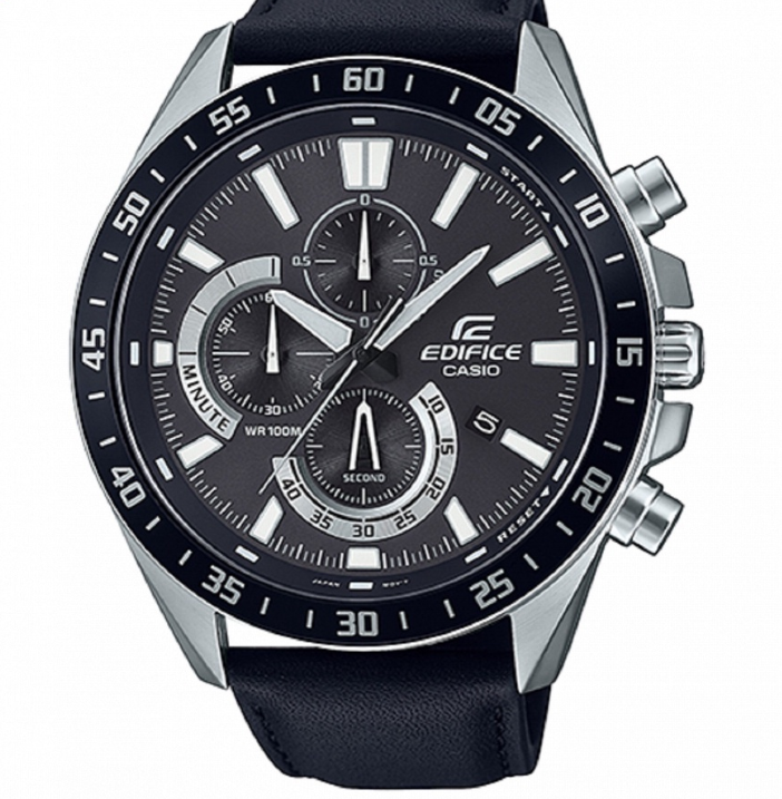 Casio Edifice EFV-620L-1A Chronograph Leather Strap Watch For Men