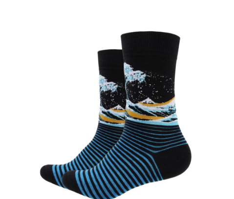 IDENTITY The Wave Printed Crew Length Socks