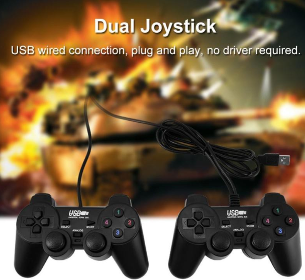 Optional 1 Pc 2 Pcs Universal USB Wired PC Dual Shock Controller Gamepad 2 in 1
