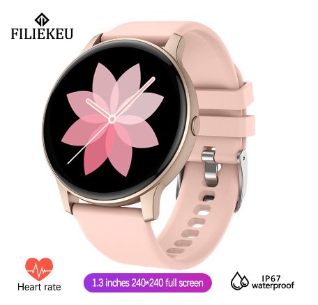 FILIEKEU couple smart watch waterproof Bluetooth sports fitness fashion smart watch smartwatch for woman PINK