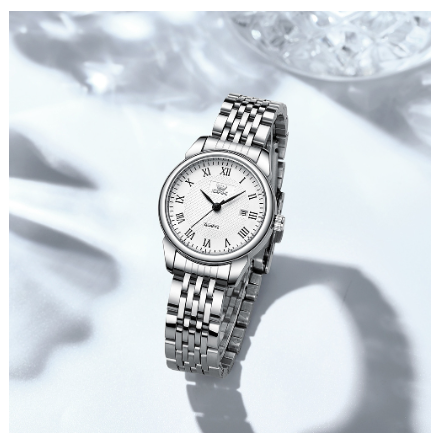 OPK Watch For Couple Waterproof Original Women And Men Watches Stainless Steel Fashion Calendar Quartz Elegant Wrist Watch WHITE DIAL for WOMEN