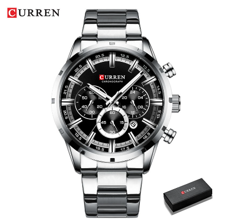 Curren Men's Watch Blue Dial Stainless Steel Band Business Male Watches Waterproof Date Luxuries Wrist 8355 M04