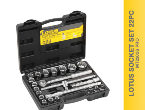 Lotus Socket Set 22PC MT220SS PRO - Hand Tools | Ratchet & Socket | Tool Set