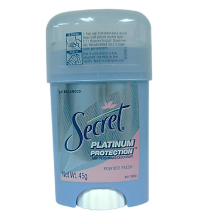 Secret Deodorant Platinum Cream Powder Fresh 45g