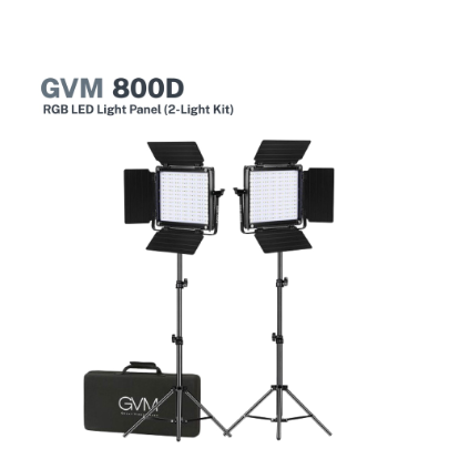 GVM 800D-RGB-II LED Studio 2-Video Light Kit