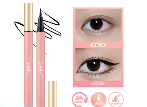 SANIYE Black Liquid Waterproof Eyeliner Pencil Long-Lasting Smooth Eye Makeup M418