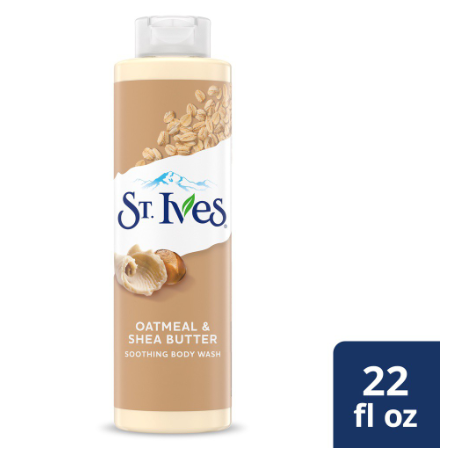 ST. IVES Oatmeal & Shea Butter Soothing Body Wash Made with 100% Natural Exfoliants 22OZ