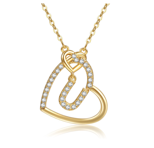 A-Z Letter Necklaces Fashionable Heart Pendant Accessories Women's Necklace U