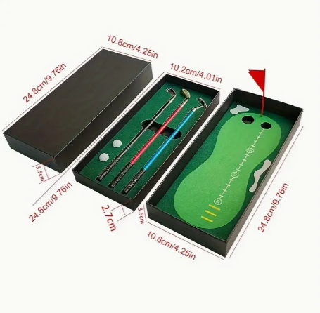 1 Set Golf Pen Kit, With 3pcs Simulation Golf Putter Pen And Red Flag