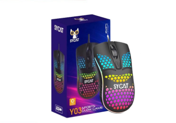 Lightweight RGB Gaming Mouse 7200DPI Honeycomb Shell Ergonomic Mice with Ultra Weave Cable COD
