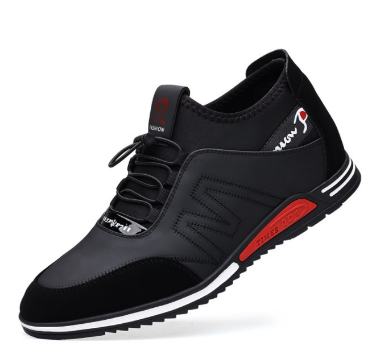 JEIKY. Men's Leather 6CM Canvas W/Sole Anti-Skid Shoes for Men #M677 (Standard Size)