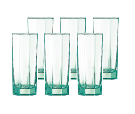 Octime Ice Green 6pcs 28cl H/B Water Juice Drinking Glass Tumbler Set L0518/J5856