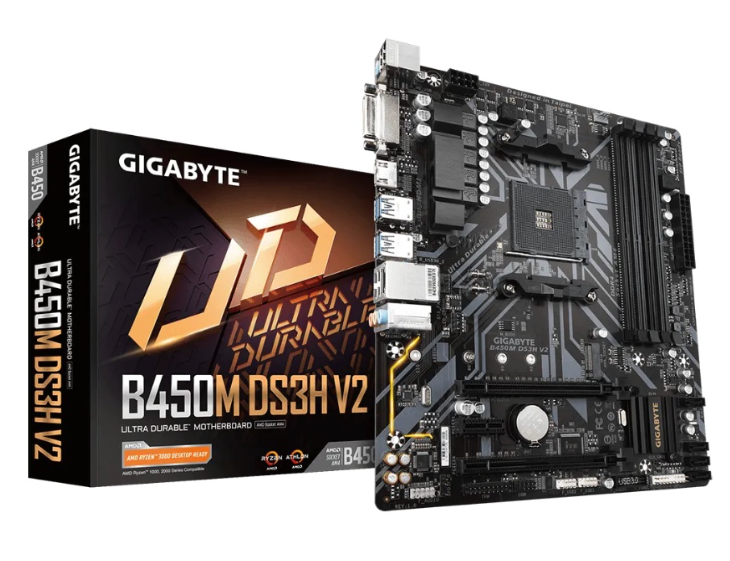 Gigabyte B450M DS3H V2 - AMD B450 Chipset, Ultra Durable Micro ATX Motherboard
