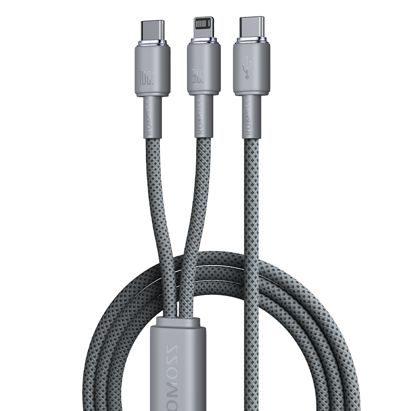 Romoss CB4031 2IN1 Fast Charging Cable Type C 100W Light ning 30w Support 480mbps Data Transmission