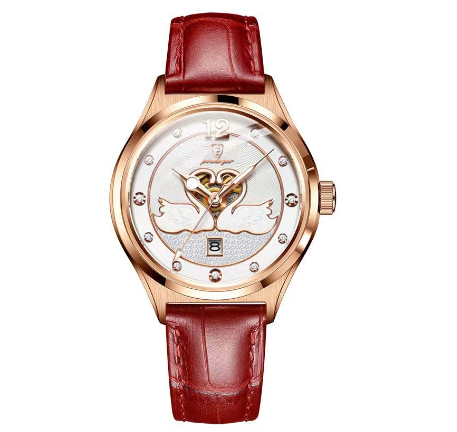 POEDAGAR casual watch for woman korean style waterproof sale original genuine leather calendar glow ultra thin quartz Watch WHITE