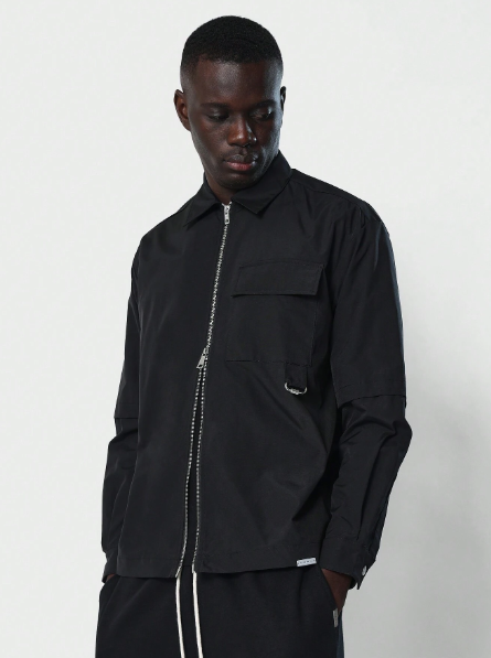 SUMWON Double Layer Nylon Zip Shirt