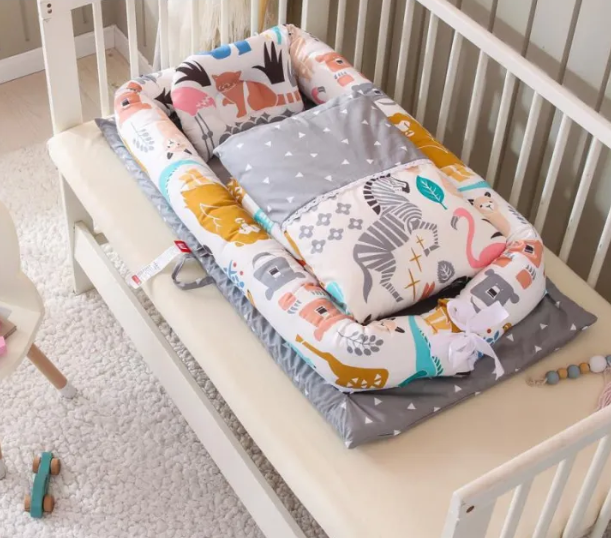 Mambobaby Baby Newborn Crib Set with Pillow and Blanket Bed Snuggle Nest for Infant Travel