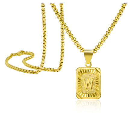 26 Letter Necklace Initial Pendant Men Women Fashion New Gold Plated Silver Plated Box Chain 22 Inch Factory Wholesale W