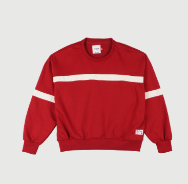 Bobson Japanese Ladies Basic Long sleeve Sweatshirt for Women Trendy Fashion Boxy Fit 121488 Red
