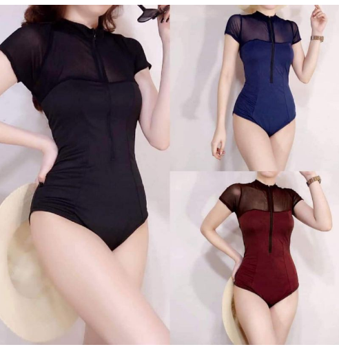 CASSIE MESH ONE PIECE SWIMSUIT ♡ | PLAIN SWIMSUIT | PADDED SWIMSUIT | BLACK ONE PIECE | HIGH QUALITY