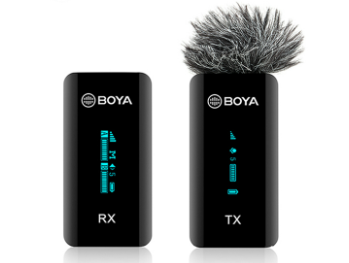 Boya BY-XM6 S1 Wireless Microphone System 100M with OLED Screen Display Real-Time Monitoring for Android Smartphones Canon