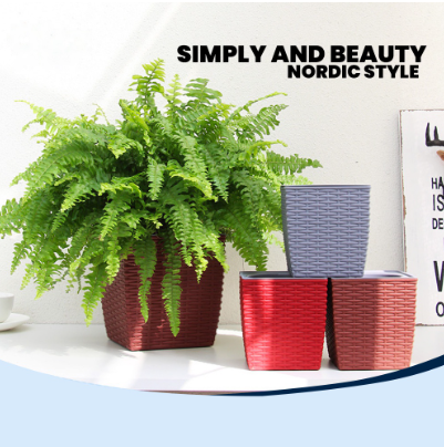 Nordic Self Watering Garden Planter with Removable Inner Pot Indoor Outdoor Plants Flowers