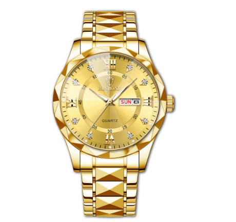 Original Men's Luxury Stainless Steel Waterproof Fashion Business Watch Luminous Dual Calendar Quartz Wrist Watch M4