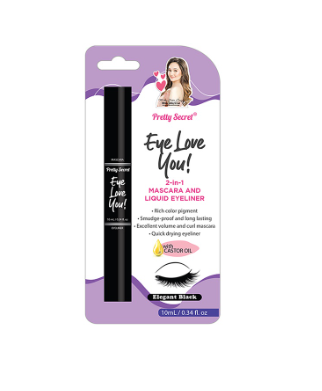 PRETTY SECRET 2-in-1 Mascara and Liquid Eyeliner 10ML - Elegant Black